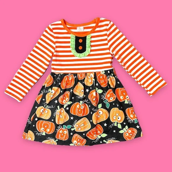 Striped Silly Pumpkin Dress - Picture 1 of 2